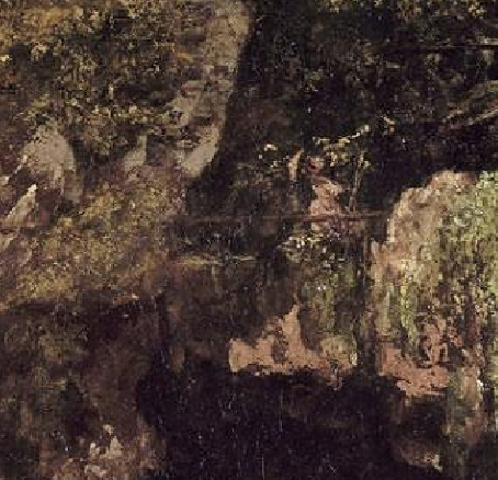 La dame à l'ombrelle, détail de la Caverne des Géants de Courbet